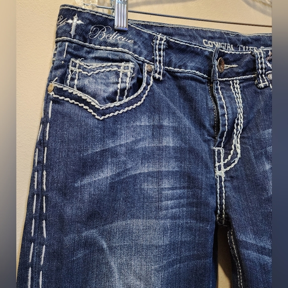 Cowgirl Tuff Co. Women's Western Jeans  - Believe It's Possible 32x31 Bootcut - Picture 4 of 16